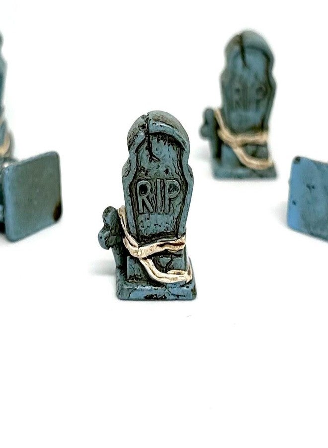 RillyRellow Miniature Gravestone, Miniature Halloween Gravestone, Miniature Tombstones, Tiny Resin Gravestones, for Dollhouse Halloween, Graveyard Markers, Tombstone Ornament, Fairy Garden, Diorama (5PCS) - Image 3